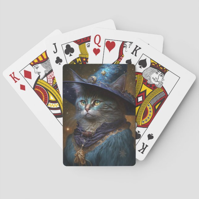 Cat Witch Fantasy Art Spielkarten (Rückseite)
