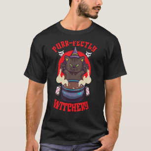 Cat Witch Occult Gothic Dark Satanic Unholy Witchc T-Shirt