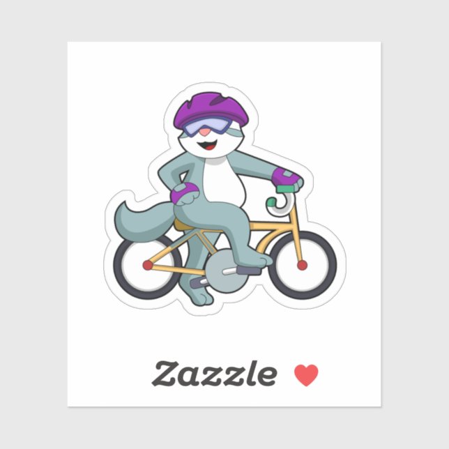 Cat with Bicycle Aufkleber (Blatt)