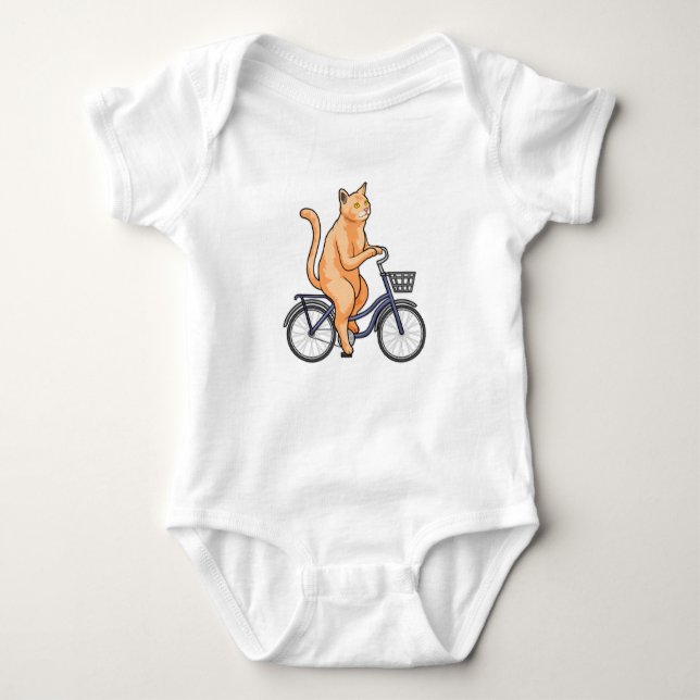 Cat with Bicycle Baby Strampler (Vorderseite)