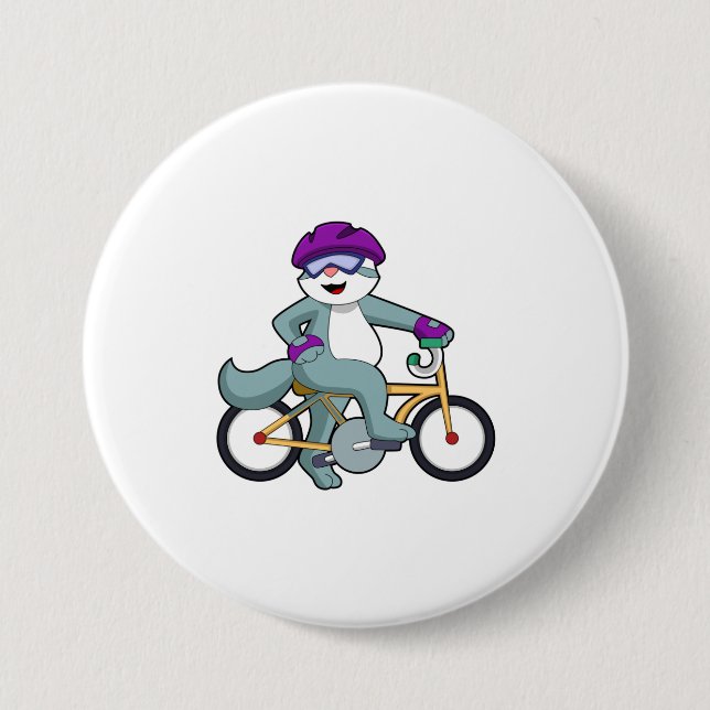 Cat with Bicycle Button (Vorderseite)