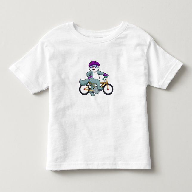 Cat with Bicycle Kleinkind T-shirt (Vorderseite)