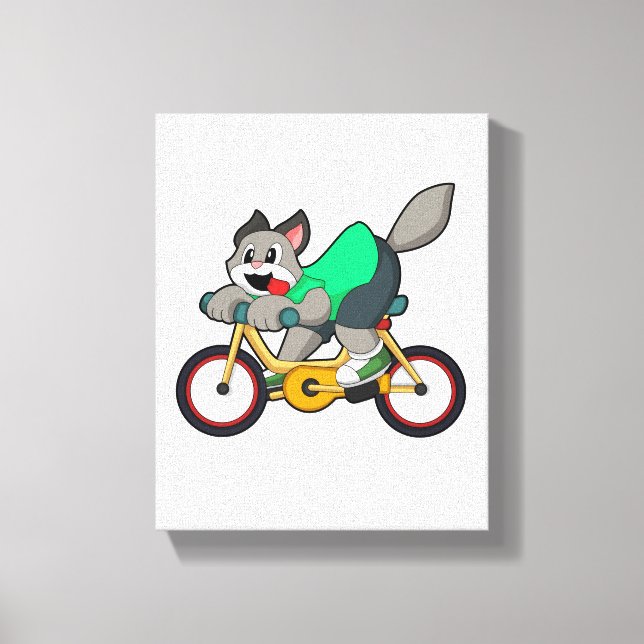 Cat with Bicycle Leinwanddruck (Vorderseite)