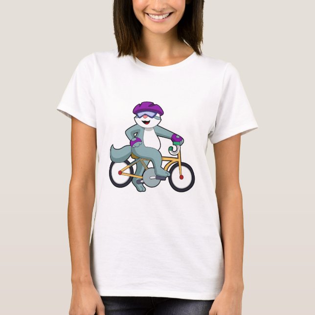Cat with Bicycle T-Shirt (Vorderseite)