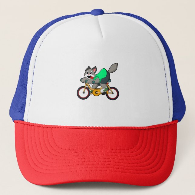 Cat with Bicycle Truckerkappe (Vorderseite)