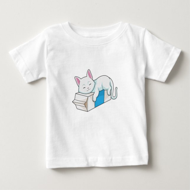 Cat with Milk Baby T-shirt (Vorderseite)