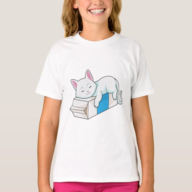 Cat with Milk T-Shirt (Vorderseite)