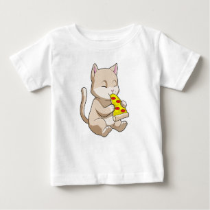Cat with Pizza Baby T-shirt