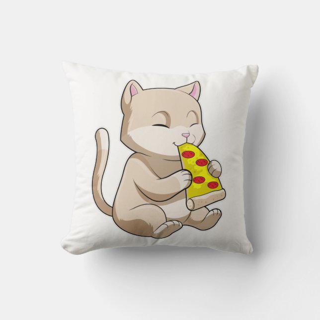 Cat with Pizza Kissen (Vorderseite)