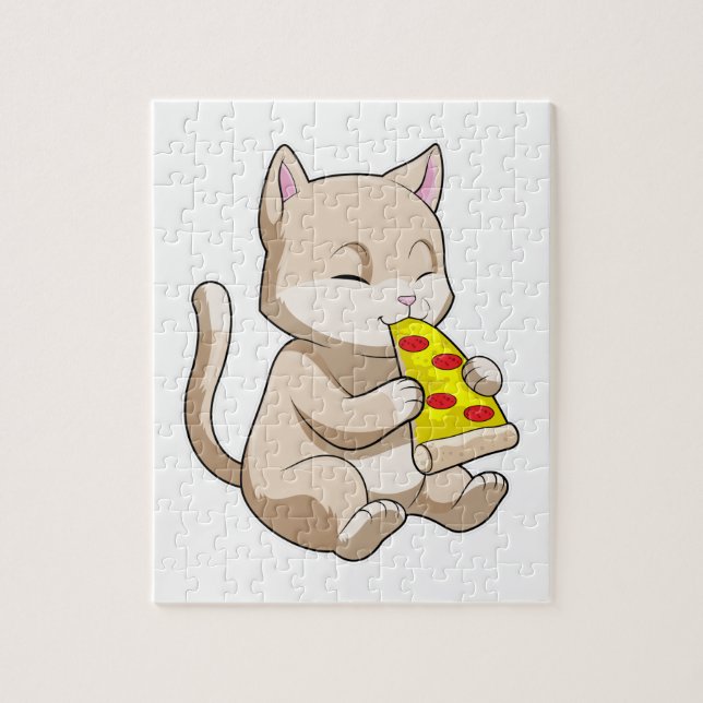 Cat with Pizza Puzzle (Vertikal)