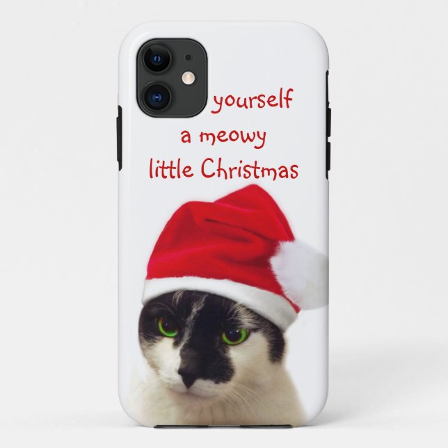 Cat with Santa’s Hat Case-Mate iPhone Hülle (Rückseite)