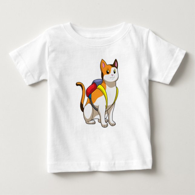 Cat with Satchel Baby T-shirt (Vorderseite)
