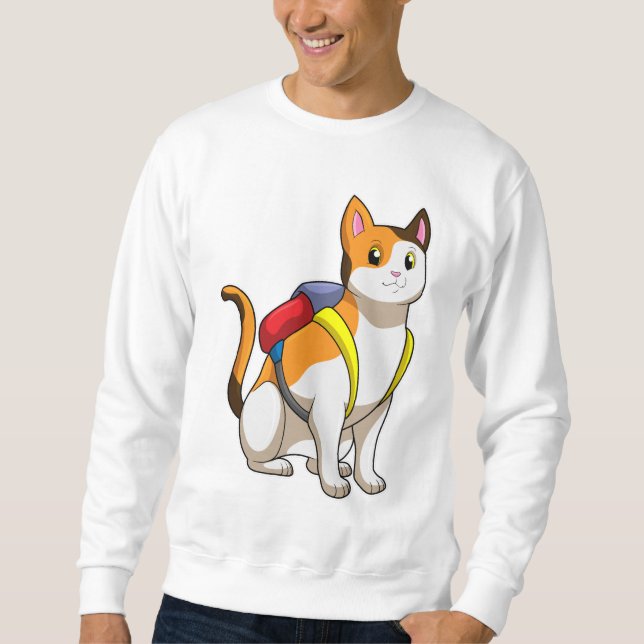 Cat with Satchel Sweatshirt (Vorderseite)