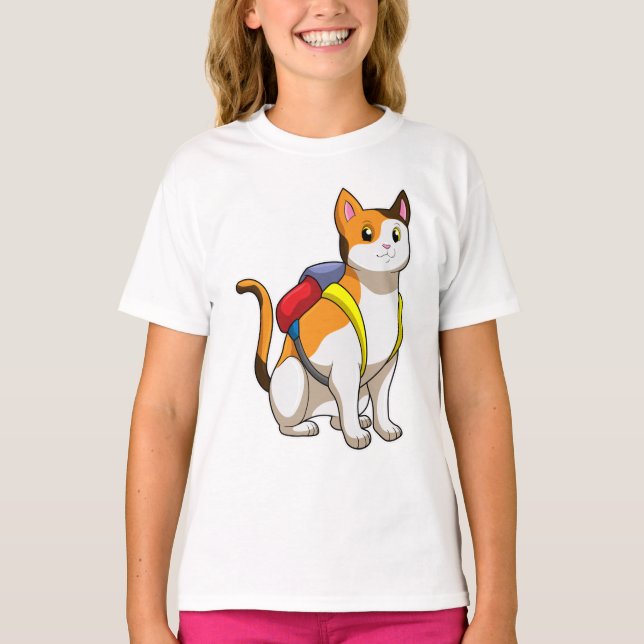 Cat with Satchel T-Shirt (Vorderseite)