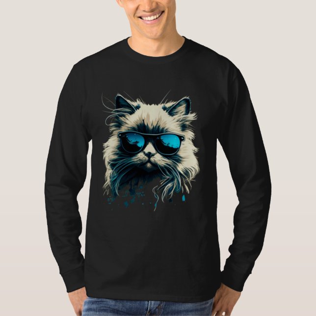 Cat with Sunglasses for Ragdoll Cat T-Shirt (Vorderseite)