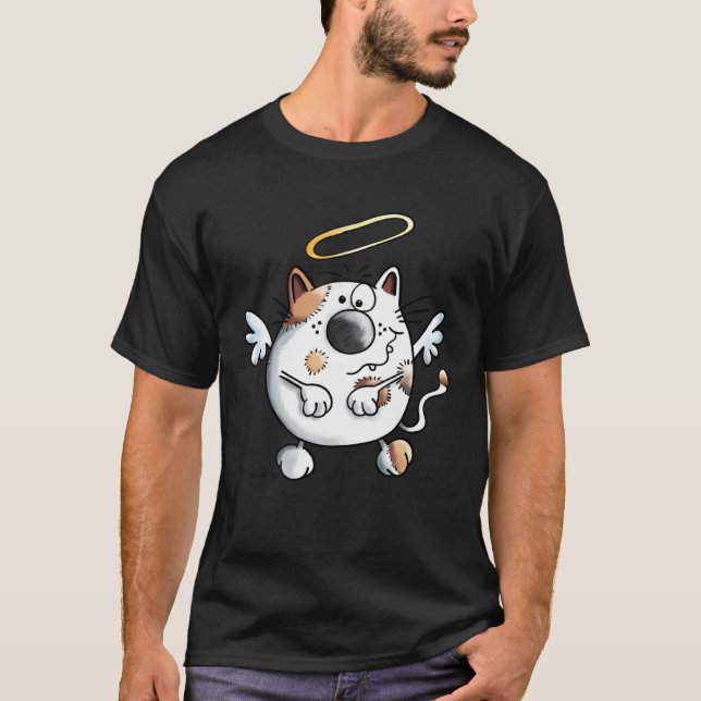 Cat With Wings As An Angel For Cat T-Shirt (Vorderseite)