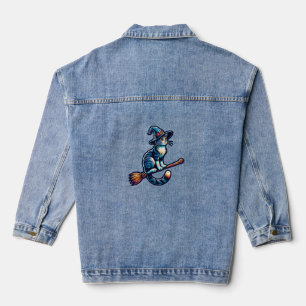 Cat Wizard Halloween Hexe Mystical Cat Lovers Hal Jeansjacke