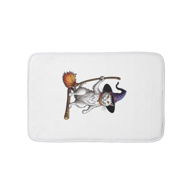 Cat Wizard Halloween Witch Mystical Cat Lovers Lon Badematte (Vorderseite)