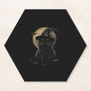 Cat Wizard Hat Funny Niedlich Hexenkostüm Untersetzer