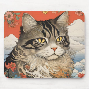 Cat Woodblock Mousepad