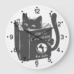 Cat world domination for cats - Choose back color Große Wanduhr