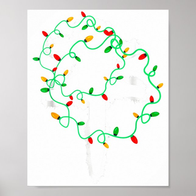Cat Wrapped In Christmas Lights Meowy Cats Women M Poster (Vorne)