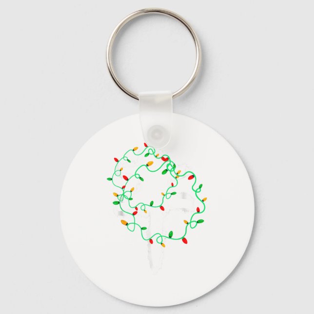 Cat Wrapped In Christmas Lights Meowy Cats Women M Schlüsselanhänger (Vorderseite)