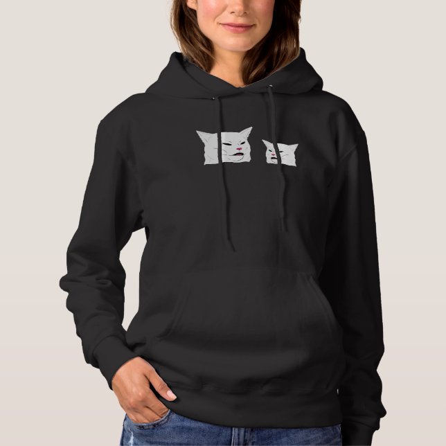 cat yelling at dinner table cat meme  great hoodie (Vorderseite)