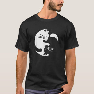 Cat Yin Yang Peace Love Interconnection Gift Ide T-Shirt