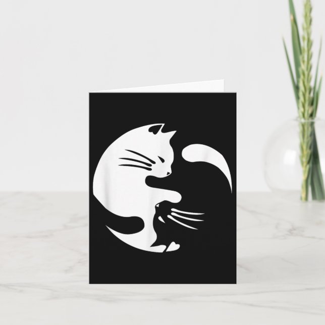Cat Yin Yang Peace Loving Geschenkidee Karte (Vorderseite)