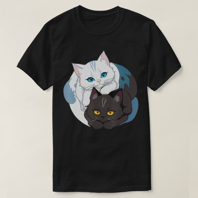 Cat Yin Yang T-Shirt (Design vorne)