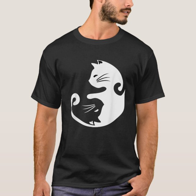 Cat Yin Yang Yoga  Cat Kitten Lover Gift  T-Shirt (Vorderseite)