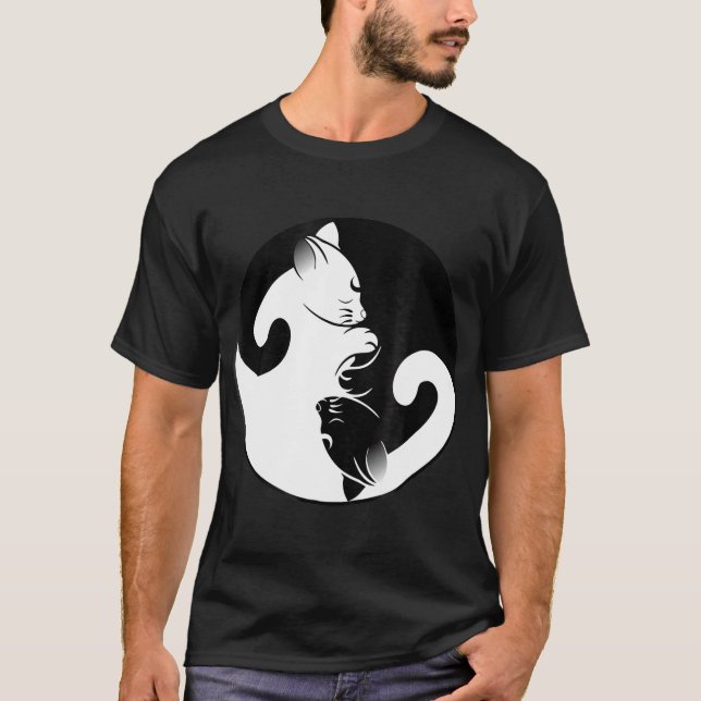 Cat Ying Yang Cat Lover Frauen Männer Kinder Gesch T-Shirt (Vorderseite)