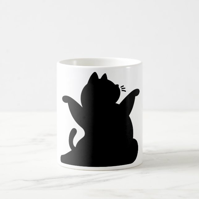 *Cat Yoga #8 Digitale Kunst Kaffeetasse (Mittel)