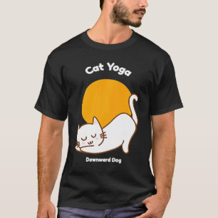 Cat Yoga Downward Dog Kitty Spaß Kitten Workout T-Shirt