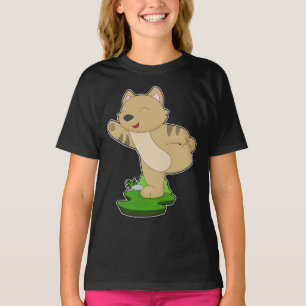 Cat Yoga Fitness Gymnastik T-Shirt