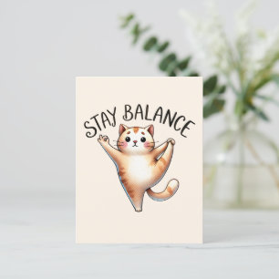 Cat Yoga Pose - Bleibe Postkarte