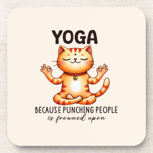 Cat Yoga Pose - Funny Yoga Getränkeuntersetzer