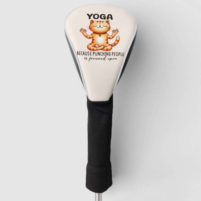 Cat Yoga Pose - Funny Yoga Golf Headcover (Vorderseite)