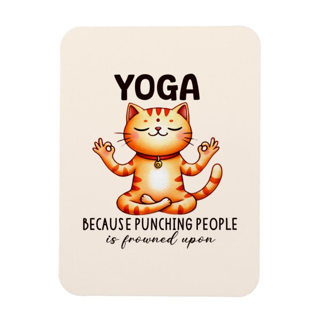 Cat Yoga Pose - Funny Yoga Magnet (Vertikal)