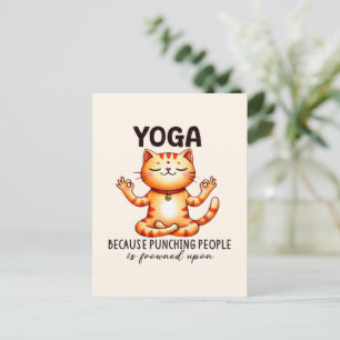 Cat Yoga Pose - Funny Yoga Postkarte