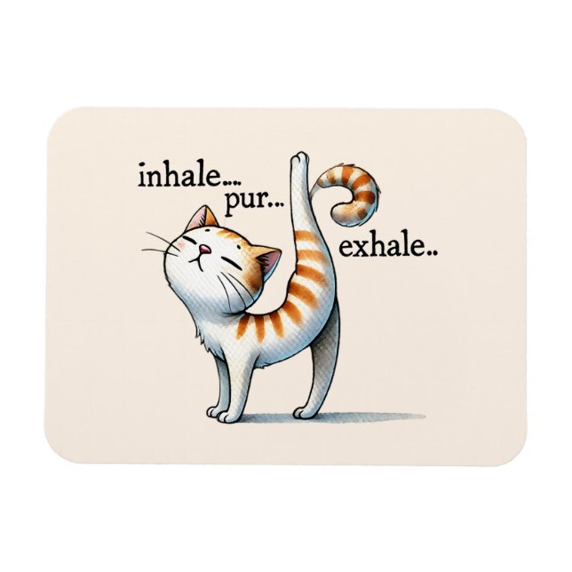 Cat Yoga Pose - Inhalieren - Pur - Exhale Magnet (Horizontal)