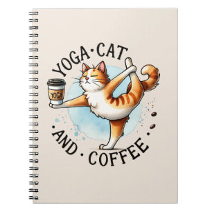 Cat Yoga Pose - Yoga Cat and Coffee Notizblock