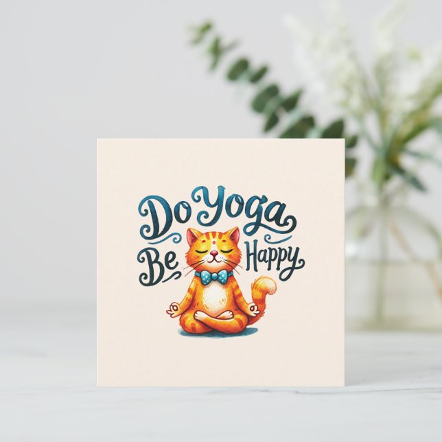 Cat Yoga Pose - Yoga machen, glücklich sein (Stehend Vorderseite)