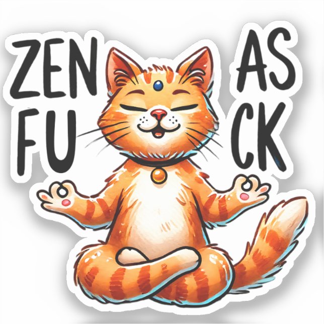 Cat Yoga Pose - Zen Aufkleber (Vorderseite)