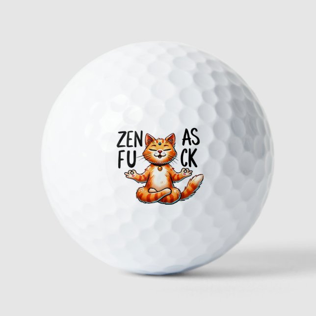 Cat Yoga Pose - Zen Golfball (Vorderseite)