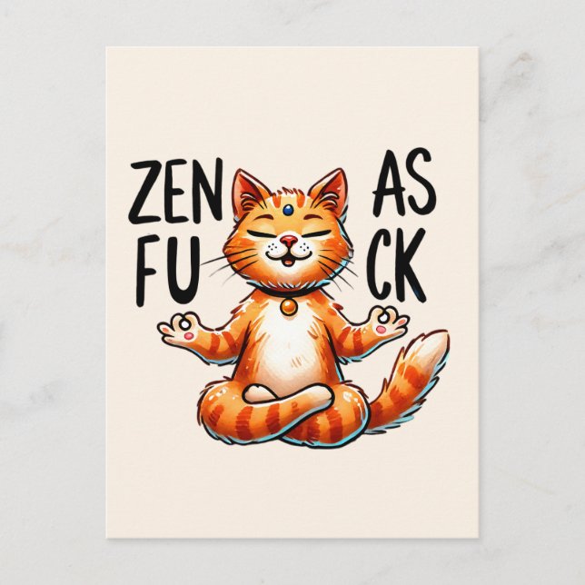 Cat Yoga Pose - Zen Postkarte (Vorderseite)