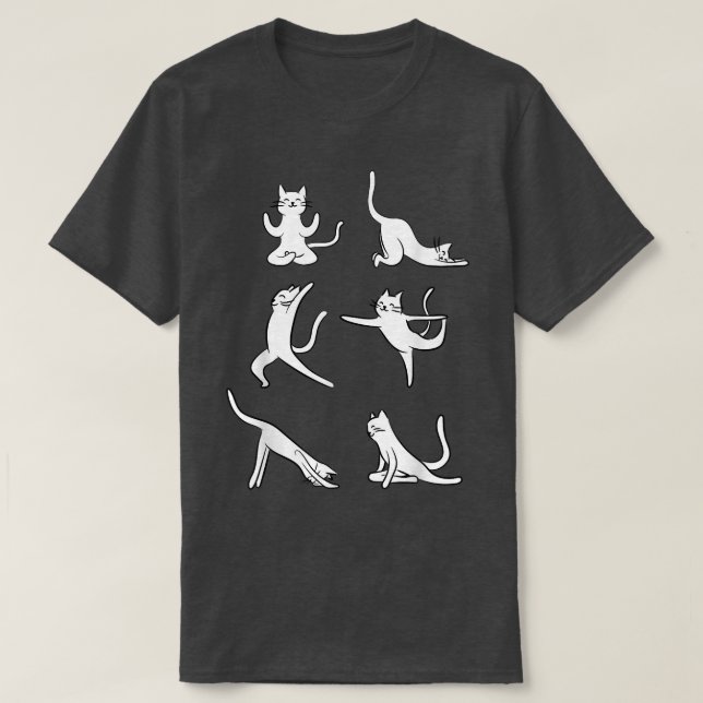 Cat Yoga Posen Funny Niedlich Yogi Meditation Nama T-Shirt (Design vorne)