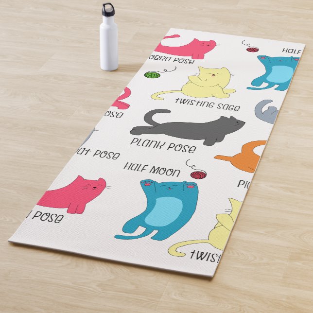 Cat Yoga-Posen | Funny Yoga Mat Yogamatte (Beispiel)