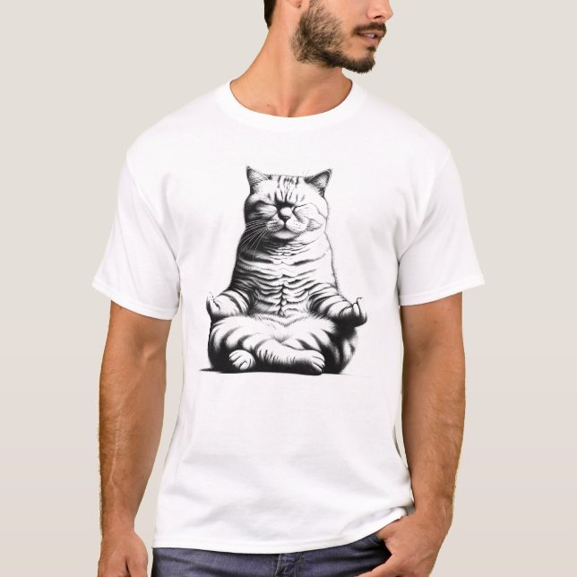 Cat Yoga Posen Meditation Fitnessstudio Fitness Fu T-Shirt (Vorderseite)